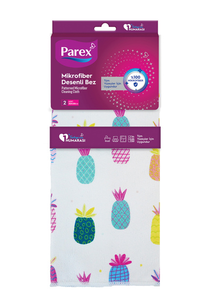 Microfiber Two-Piece Pomegranate and Pineapple Patterned Cloth