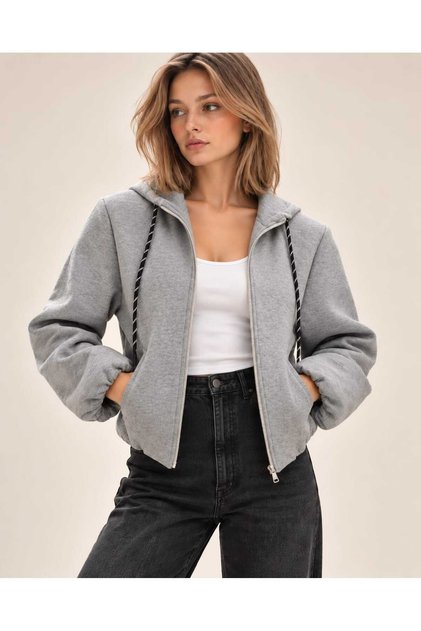 New Season Premium Quality Hooded Zippered Scuba Women's Jacket