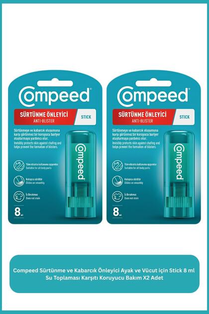 Sürtünme ve Kabarcık Önleyici Ayak ve Vücut İçin Stick 8 Ml Su Toplaması Karşıtı X2 Adet