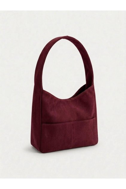 Süet Kadın Shopper Omuz Çantası – Yumuşak Form Vintage Model