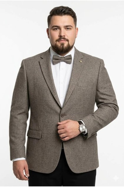 Jachetă elegantă modernă cu croială rafinată pentru bărbați, design minimalist, potrivită pentru ținute smart-casual sau de birou – Culoare maro, Mărimea 54