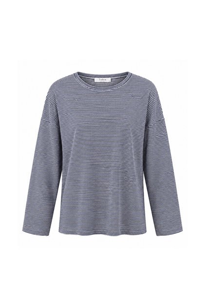 Women's Gray Striped Long Sleeve T-Shirt