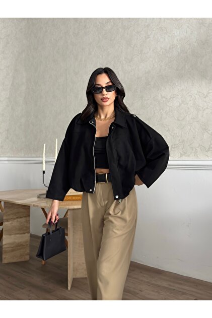 Suede Look Bomber Jacket