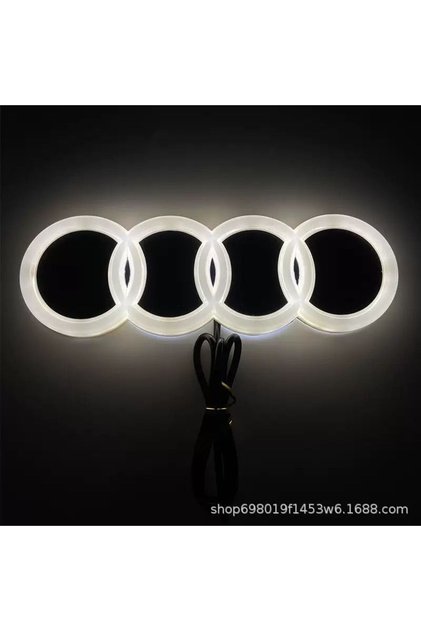 Audi 4D Illuminated Logo 18*5.8 cm White Emblem Logo Car Accessory Audi Illuminated Vehicle Logo Emblem