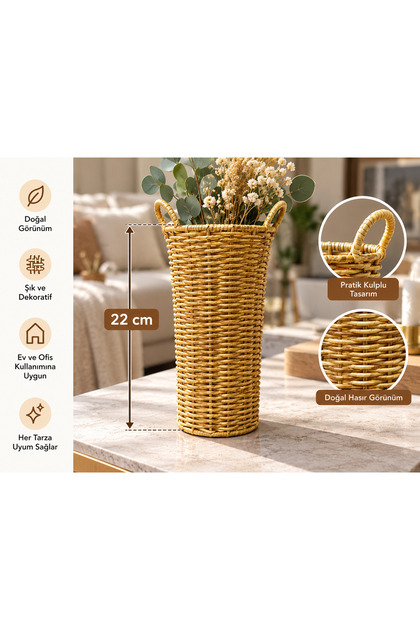 Rattan Çok Amaçlı Örme Vazo