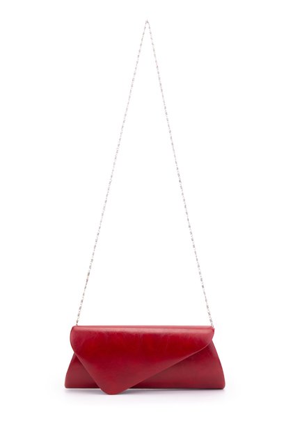 Envelope Model Metallic Texture Berlin Women's Shoulder Bag Claret Red