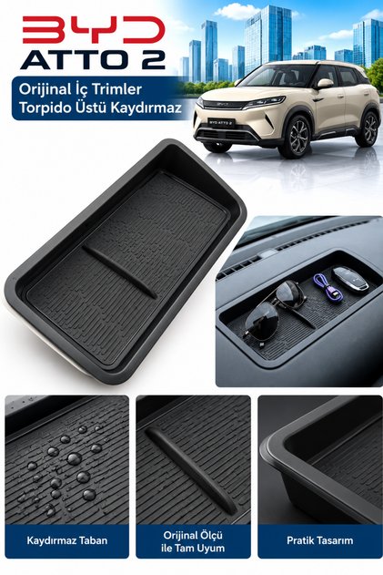 Byd Atto 2 Compatible Anti-Slip Organizer Rack Trim Set for the Upper Dashboard Anti-Slip Console Organizer Tray