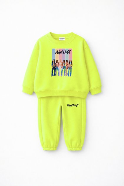Manifest Design Printed Oversize Unisex Children's Tracksuit Set