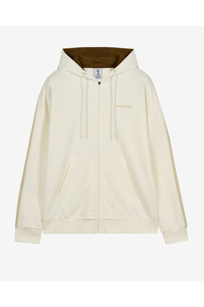 M LW Stripe Zip Hoodie Sweatshirt Erkek Beyaz Sweatshirt S2620120-3855
