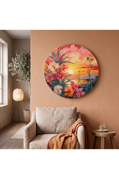 Decorative Round Canvas Painting - Artcnvsovl9