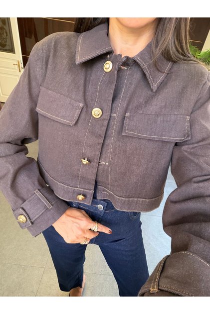Denim Düğmeli Ceket