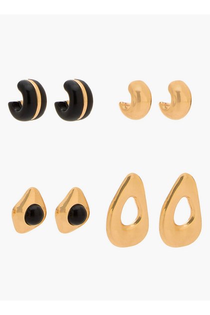 Pack of 4 Resin Hoop Earrings with Pushback Closure