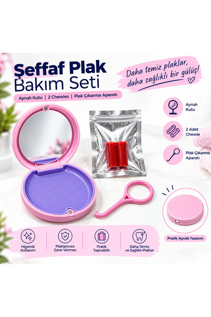 Şeffaf Plak Bakım Seti Aynalı Kutu, 2 Chewies ve Plak Çıkarma Aparatı