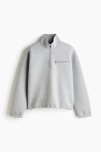 Yarım Fermuarlı Scuba Sweatshirt Relaxed Fit