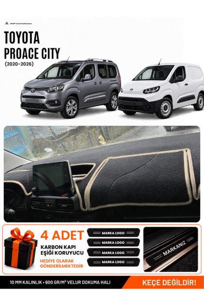 Toyota Proace City (2020-2026) Compatible Glove Box Cover, Glove Box Case - Black-Beige - To021