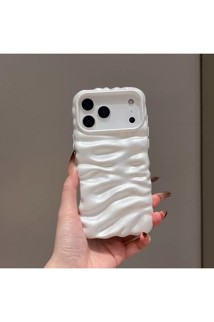 iPhone 18 Pro (6.3 Inch) Compatible Wavy Wrinkled Detailed 3D Surface Bright Colored Summer Lux Case