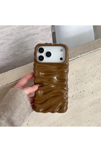 iPhone 18 Pro (6.3 Inch) Compatible Wavy Wrinkled Detailed 3D Surface Bright Colored Summer Lux Case