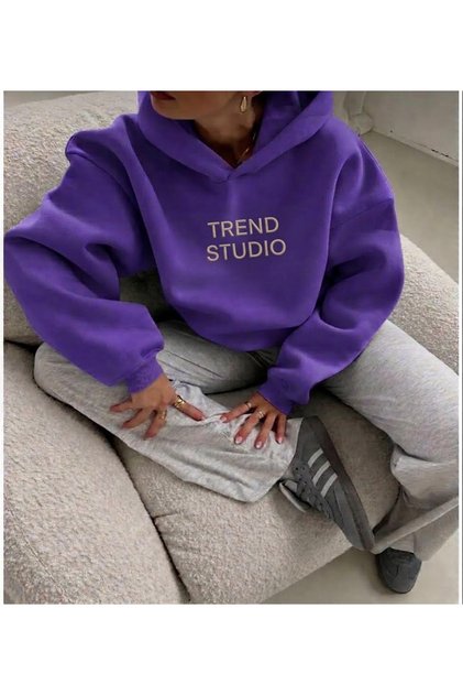 Trend Studio Printed Hooded Sweatshirt – Oversized Models