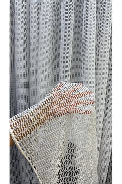 Luxury Mesh Ecru 1/2,5 Medium Pleated Tulle Curtain