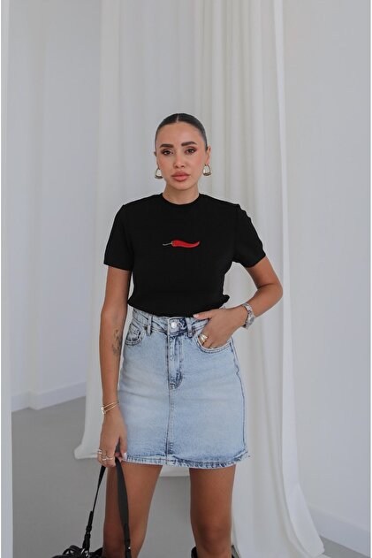 Black Pepper Embroidered Knitwear Blouse