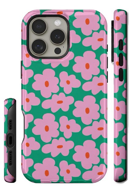 Compatible with iPhone 15 Pro - Colorful Garden, Double Layer Cover, Glossy Surface Protective Case