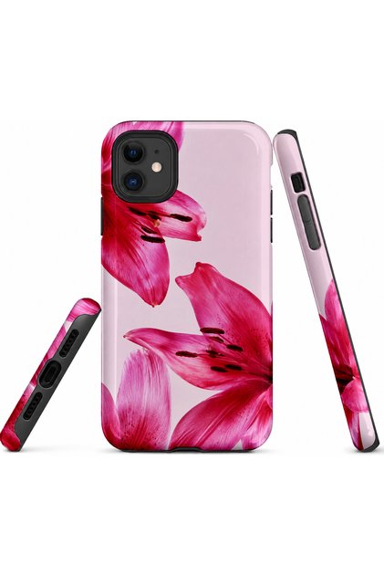 iPhone 11 Compatible - Pink Tropik, Double Layer Cover, Glossy Surface Protective Case