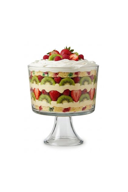 Clear Glass Trifle Bowl 21cm Large Footed Dessert Serving Bowl 4.1 lb Capacity for Fruit Parfaits Desserts BPA Free