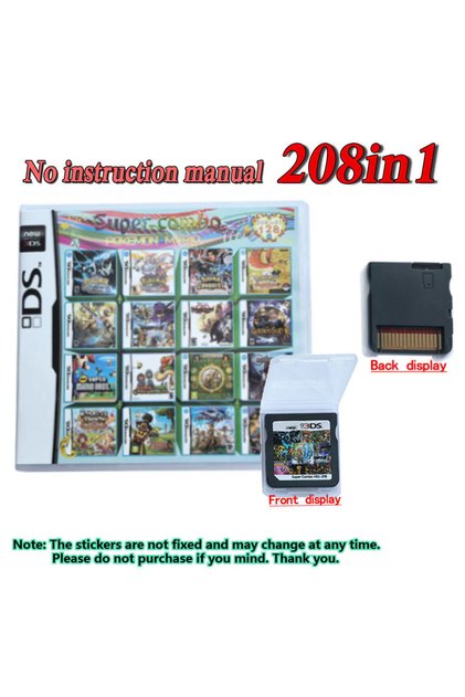 208 في 1 مع صندوق، 4300 في 1، مجموعة ألعاب DS NDS 3DS 3DS NDSL، بطاقة ألعاب فيديو محمولة
