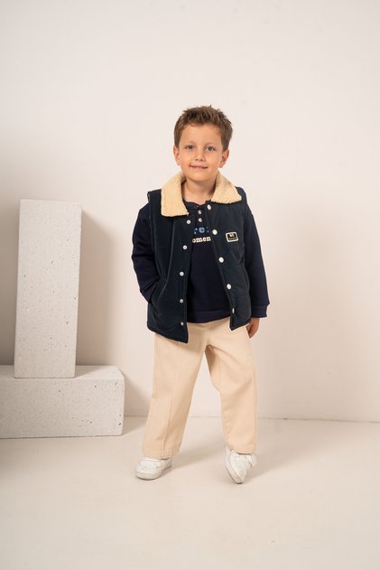 Baby Boy & Child Plush Inflatable Vest, Sweatshirt and Pants 3-Piece Set