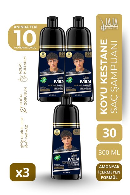 Men 30 Koyu Kestane Şampuan 300 ml 3 Adet