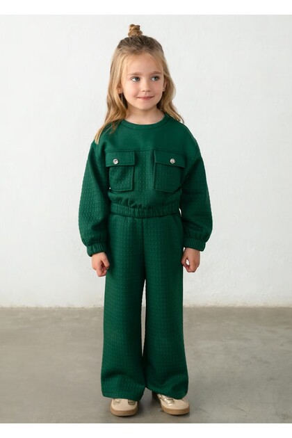Girl's Pocket Sweatshirt and Pants Set