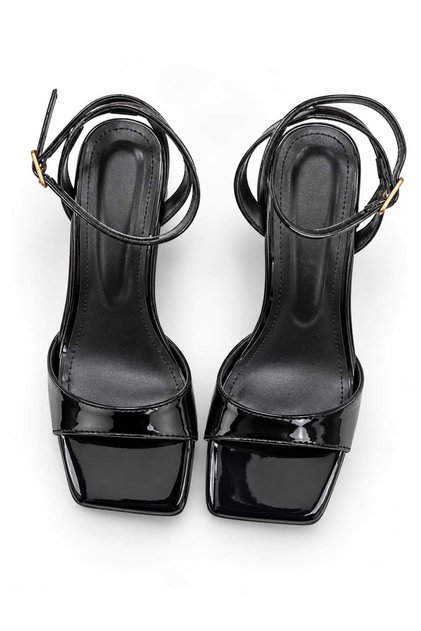 Women's Ankle Strap Square Toe Thick Heeled Stylish Sandals