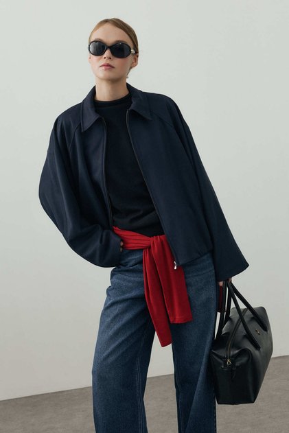 Soft Bomber Jacket Blue