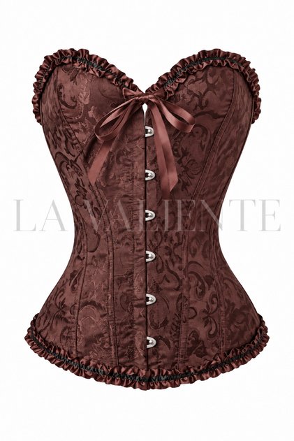 Aurelia - Kahverengi Kadın Çiçek Desenli Korse Büstiyer Floral Crop Top
