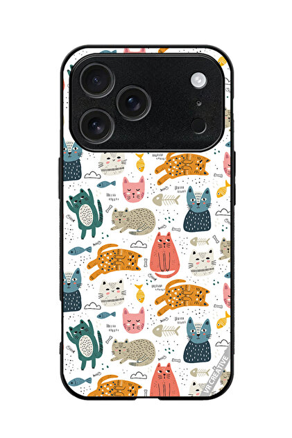 Protective Case Cover For Apple iPhone 18 Pro Max Chilling Cat Pattern Design Multicolour