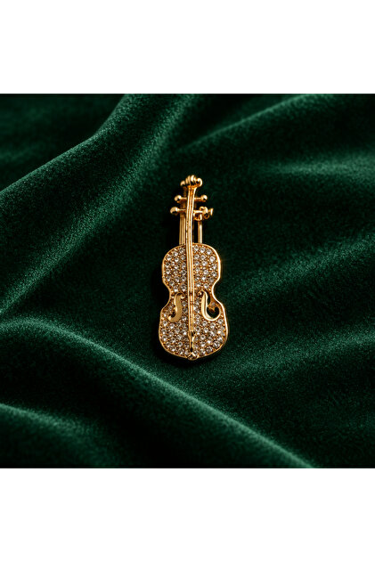 Keman müzik broş 4 cm