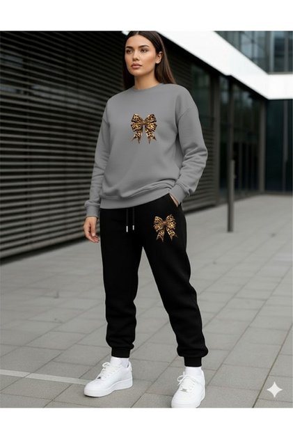 Unisex Oversize Winter Sweater 2 Thread Seasonal Tracksuit Set Casual Sport Stylish Two-Piece Set