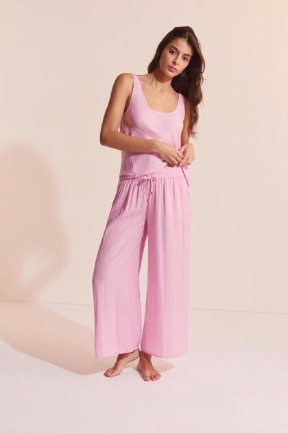 Wide-Leg Satin Pants