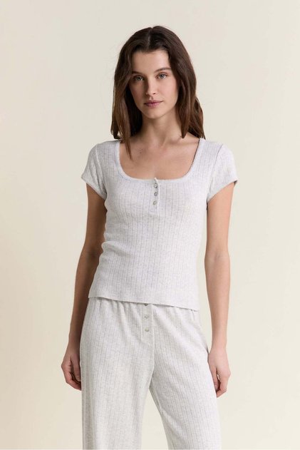 Short-Sleeved Cotton Pajama T-Shirt