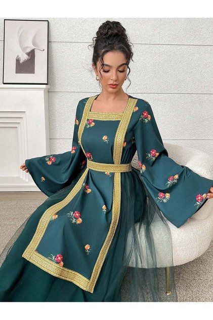 Макси рокля, зелена