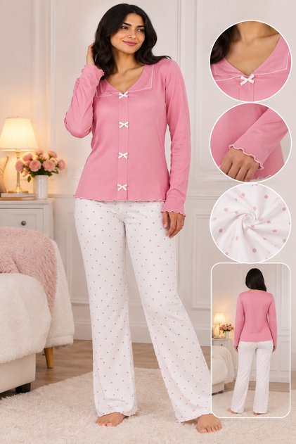 Uzun kollu kadın pijama takımı