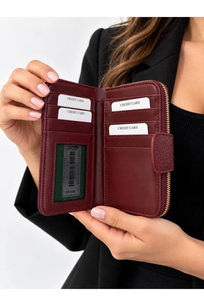 Women's Wallet with Coin and Card Compartments