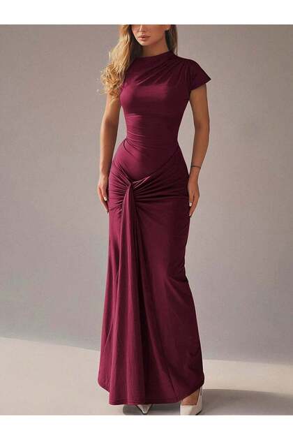 Rochie maxi, vișiniu