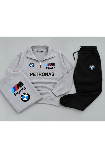 Petronas Printed Bmw m Power Fleece Tracksuit Set – Unisex 2-Strand Quality Sports Combination