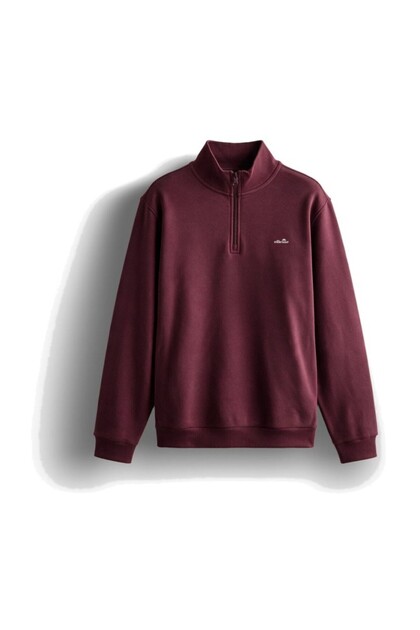 Zippered Claret Red Men's Sweatshirt 6Wm1010