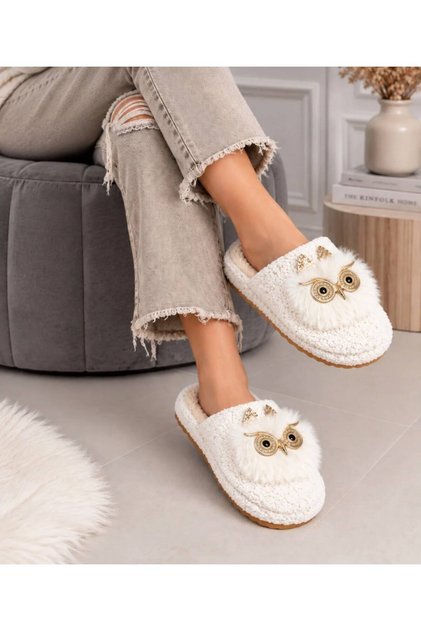 Women's Owl Figured Winter Home Slippers Soft Thick Sole Warm Indoor Comfortable Slippers Guest Dowry Gift
