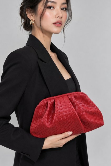 The Moiss Knitted Leather Women's Shoulder & Portfolio & Clutch Bag