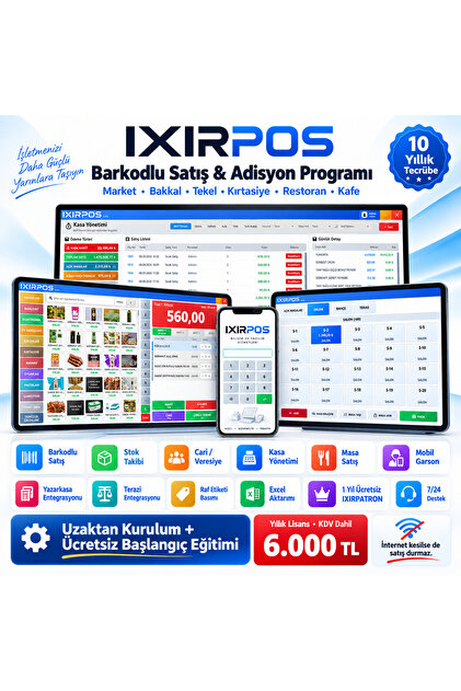Barkodlu Satış Programı | Market Bakkal Tekel Kırtasiye Stok Cari Kasa POS Sistemi