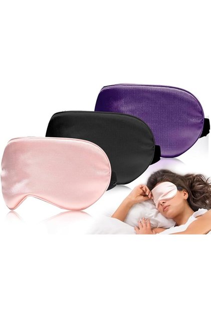 3 PCS Sleep Mask, Eye Covers for Sleeping, Soft Light Blocking Masks for Women Men, Adjusta
