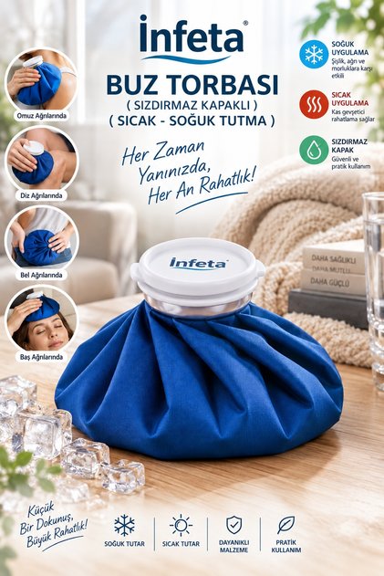 Pembe Sızdırmaz Kapaklı Buz Torbası Sıcak Soğuk Kompres Yeniden Kullanılabilir